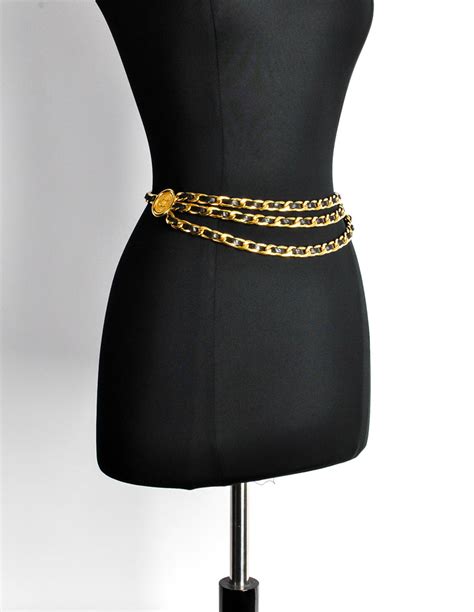 chanel gold and black chain belt|Chanel belt size chart.